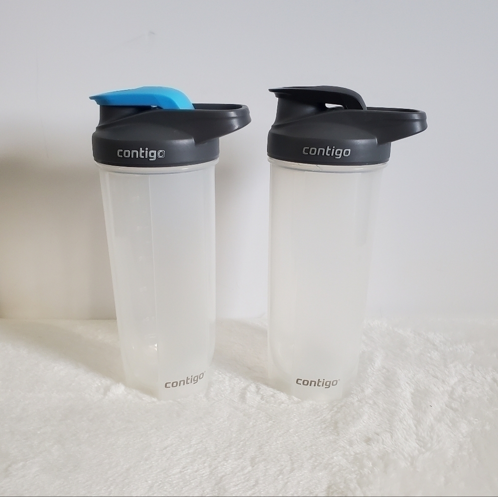 Contigo Clear Gray Blue Shake & Go 24 Oz Bottles Set Of 2